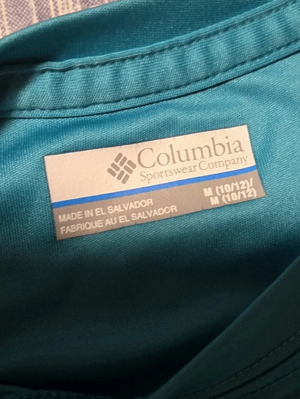 Columbia PFG Youth Medium 10/12 Teal Fish Flag Performance T-Shirt